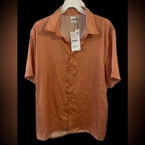 Zara geometric button down